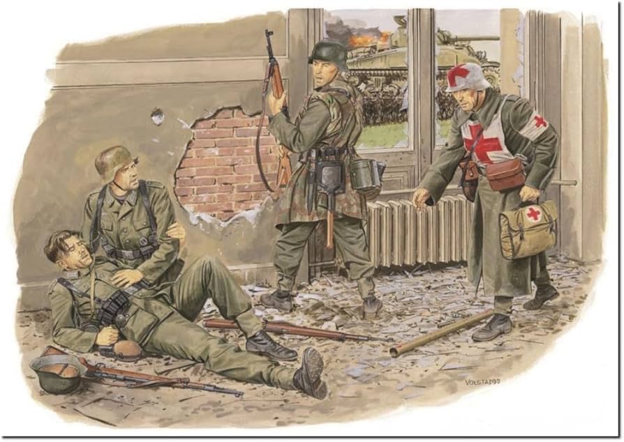 Amazon | プラッツ ドラゴン 1/35 WW2 ドイツ 衛生兵&負傷兵 傷ついた